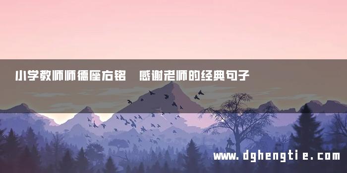 小学教师师德座右铭 感谢老师的经典句子